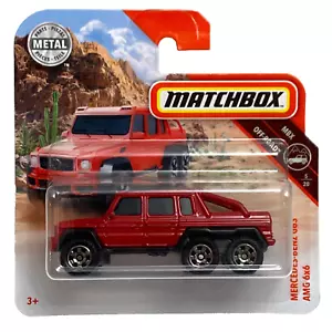 Matchbox MBX Off-Road Mercedes-Benz G63 AMG 6X6 Red 2019 MB1056 GCF78 Short Card - Picture 1 of 1
