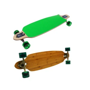 NEON GREEN BAMBOO CRUISER DROP THRU Complete SPEED LONGBOARD 76mm Wheels - Picture 1 of 4