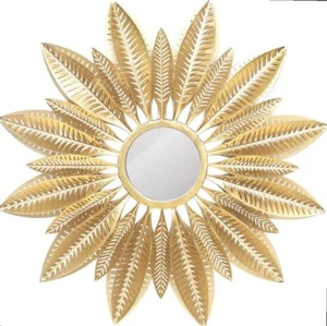 Specchio Golden Sunburst Wall Art grande rotondo 23,6” specchio contemporaneo - Foto 1 di 6