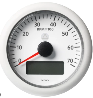 VDO MARINE 3-3/8″ (85MM) VIEWLINE TACH W/MULTI-FUNCTION DISPLAY 7000 RPM White - Image 1 of 4