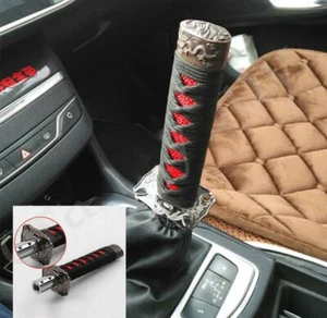 Samurai Sword Gear Shifter Katana Universal Car Shift Knob Black Red Metal 15cm - Bild 1 von 4
