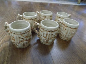 Vtg lot raised 3D German Scene Ceramic coffee tea mugs cups SET OF 6 EUC Ornate - Picture 1 of 12