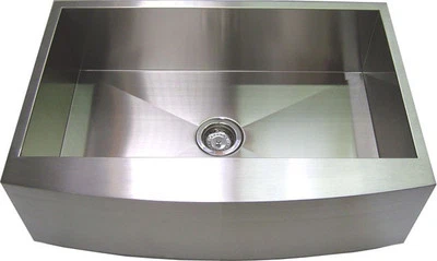 Fregadero de granja de acero inoxidable de 33" cuenco individual delantero curvo  Foto 1 de 2