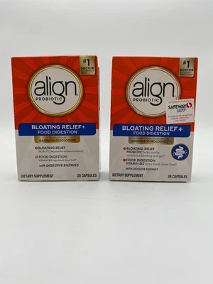 Align Probiotic Bloating Relief Food Digestion 28 capsules Lot of 2 EXP 6/2026 - Image 1 of 4