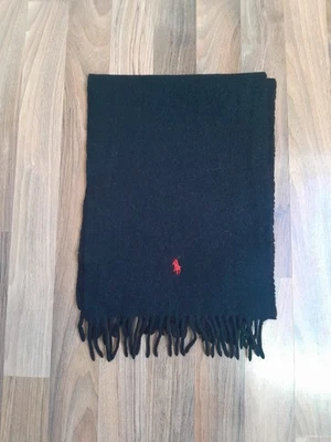 Écharpe Ralph Lauren noir logo brodé rouge - Photo 1/4