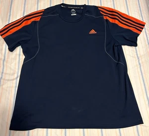 Adidas Climalite Shirt - Herren XL - blau/orange - Streifen/Logo - GYM_ RUNNING - Bild 1 von 5