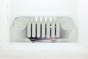 Jeep TJ LJ Wrangler OEM Front Grill Cover Chrome 1997-2006 Overlay - Picture 1 of 8