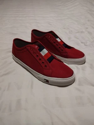 Tommy Hilfiger Tenis de Lona Zapatos para Mujer 8 M Sin Cordones Rojo Encaje menos Foto 1 de 4