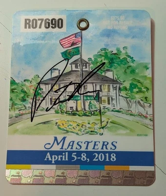 Patrick Reed Signed 2018 Masters Badge Ticket Autographed JSA COA Augusta PGA - Image 1 of 2