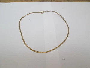 FLAT GOLD PLATED HERRINGBONE CHAIN NECKLACE - Picture 1 of 3