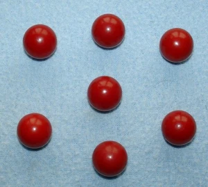 7 Vintage CHERRY RED BAKELITE BALL BUTTONS Simichrome Tested + MATES 1/2" EUC - Picture 1 of 4