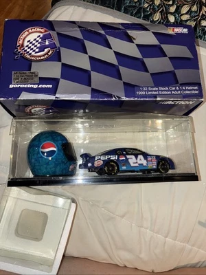 Jeff Gordon #24 Pepsi 1:32 carro de ação conjunto de capacete 1:4 1999 edição limitada RARO - Imagem 1 de 4