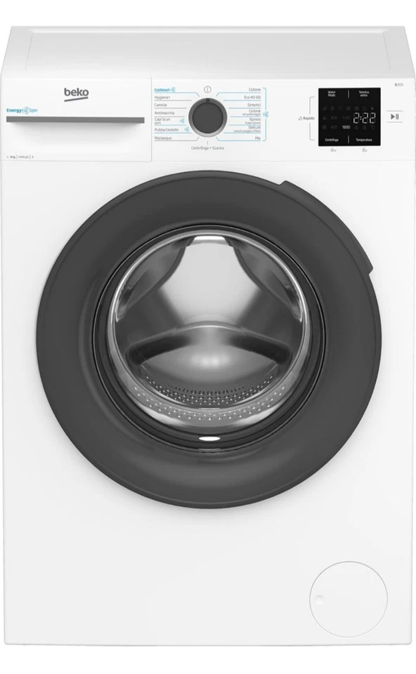 LAVATRICE 9 KG 1400 GR CL.A IN.VERTER VAPORE BEKO BMWU3941A - Immagine 1 di 1