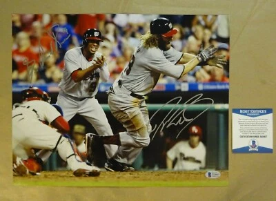 Foto firmada por JAYSON WERTH & BEN REVERE autografiada de NACIONALES 11X14 CERTIFICADO DE AUTENTICIDAD BECKETT  Foto 1 de 4