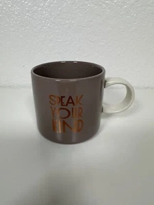 Taza de café Starbucks 2017 Speak Your Kind 14 oz cerámica beige dorado deletreado - Imagen 1 de 6