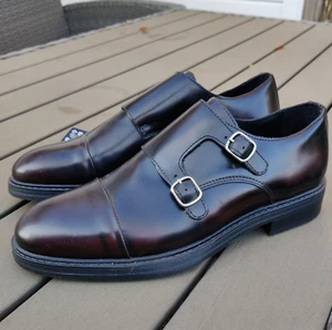 Selected Homme Dress Leather Double Monk Shoes Chesnut Made in Portugal US 8.5 - Picture 1 of 11