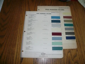 1950 & 1954 Hudson DuPont Dulux & Color Chip Paint Samples - Vintage - Picture 1 of 1