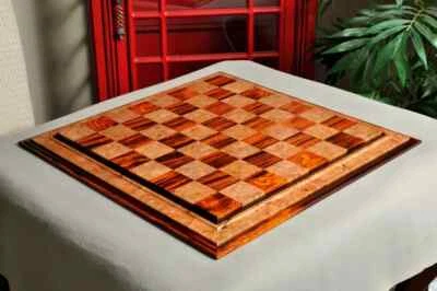 Cocobolo & Maple Burl Signature Contemporary III - 2.5" Luxury Chess Board - Image 1 of 4