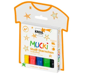 Kreul Mucki lápiz de tela 5 piezas textiles tela asterisco bolsillos cojines - Imagen 1 de 3