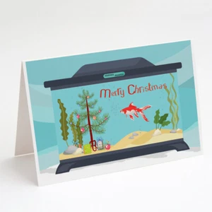 Comet Goldfish Merry Christmas Greeting Cards Envelopes Pack of 8 CK4511GCA7P - Picture 1 of 3