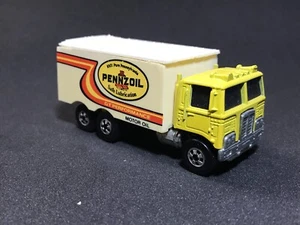 Hot Wheels Hiway Haulers 1973 Penzoil Yellow Hong Kong Rigs Blackwall Kenworth - Picture 1 of 11