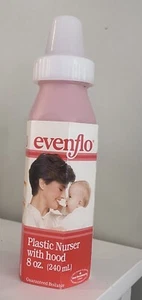1996 Evenflo 8OZ Bottle Nipple & Cap Pink Plastic Baby Bottle Original Package - Picture 1 of 11