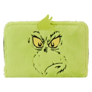 Loungefly Dr. Seuss' ¡Cómo Grinch robó la Navidad! Cartera monedero de felpa con cremallera brillante NUEVA - Imagen 1 de 6