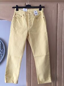 Ladies Levi's 501 Yellow  jeans  27 waist 26 leg .New with tags.£100