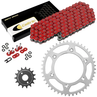 Kit de cadena de transmisión y piñones de junta tórica roja para Honda XR400R 1996-2004 Foto 1 de 4