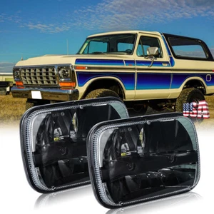 Popular 2pc Black 7x6" 5x7 LED Headlight High/Low Beam for Ford Bronco 1978-1987 - Picture 1 of 12