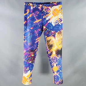 DOLCE & GABBANA Size 32 Purple Multi Color Print Cotton Blend Dress Pants - Picture 1 of 4