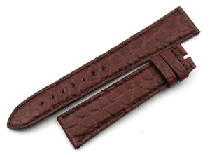 Cinturino Orologio Coccodrillo Testa di Moro 19/16mm Ardiglione Elegante Nuovo - Foto 1 di 4