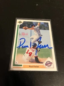 1991 Upper Deck Paul Faries autograph San Diego Padres in person - Picture 1 of 1