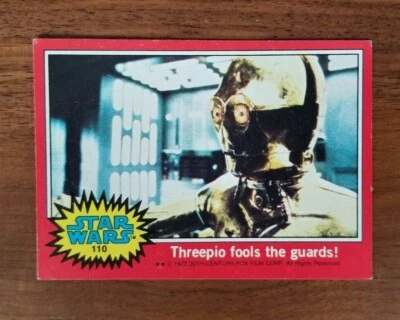 1977 Topps Star Wars #110 - Threepio fools the guards!, C-3PO, Series 2 Red Card - Image 1 of 2