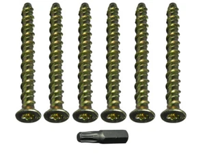 Concrete Lightning Thunderbolt Torx Head Bolt M6 X 50mm YZP Pack Of 10 + Bit - Picture 1 of 1