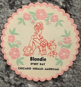 Blondie Getränk Untersetzer Chicago Herald - American Vintage Original geprägt 1940er - Bild 1 von 3