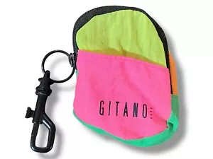 1980's-90's Gitano Mini Neon Backpack Bookbag Keychain Purse Wallet 4"x3" - Picture 1 of 4