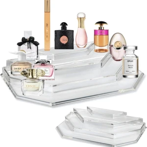 BY ALEGORY Acrylic Clear Perfume Organizer Vanity Display 4 Tiers Shelf Stand - Picture 1 of 8