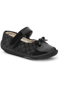 NEW pediped Kid Grip N Go Naomi Quilted Patent Leather Textureblock Dress Flat - Picture 1 of 8