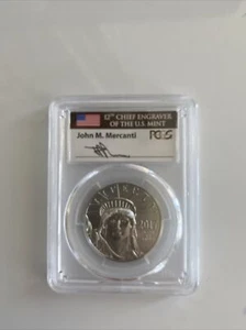 2017 Platinum $100 PCGS MS70 Statue of Liberty First Strike Mercanti Low Pop - Picture 1 of 2