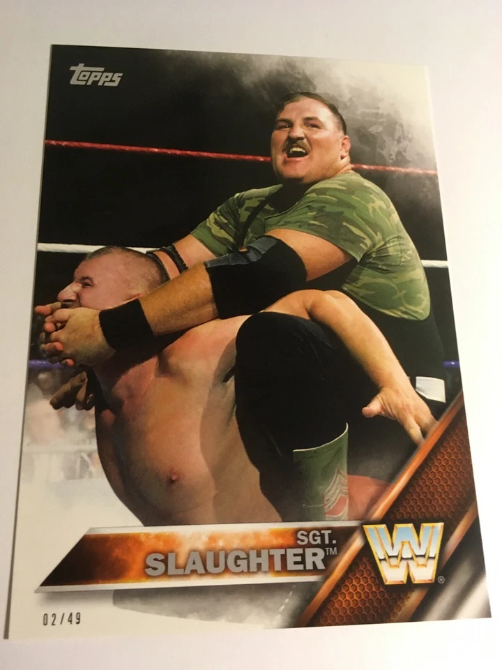 2016 Topps WWE Now Then Forever 5x7 Sgt. Slaughter 193 Legend #'d /49 - Image 1 of 1