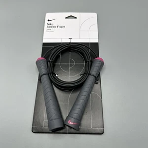 New Nike Speed Rope Jump Rope Adjustable Black/Pink Grey 9' Rope Length - Picture 1 of 2