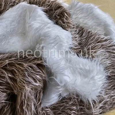 NEOTRIMS Fur Fabric 4 Fat Squares Long Hair Pile Faux Fur Material,40x40cms,Great Value