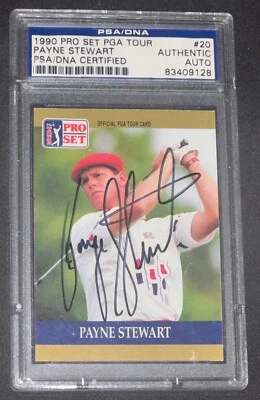佩恩·斯图尔特“美国公开赛冠军”签名 1990 年职业套装高尔夫 #20 新秀卡签名 PSA — 第 1/3 张图片
