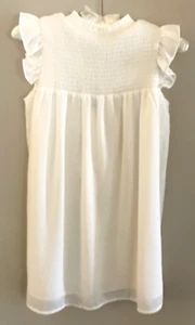 Abito foderato con volant PLEAT Lottie smocked - bianco - nuovo con etichetta bambina 8 - Foto 1 di 4