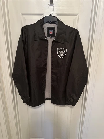 Oakland Raiders Zip Up Wind Breaker Size Medium Cover