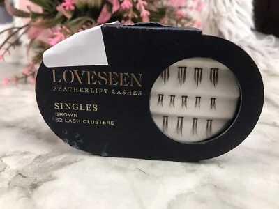 LOVESEEN Featherlift Lashes SINGLES BROWN - 32 Lash Clusters SYNTHETIC REUSABLE - Image 1 of 4