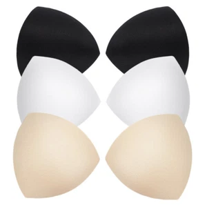 6 Pairs Women's Pad Inserts for Sports Bra Triangle Bralette Removable - Picture 1 of 11