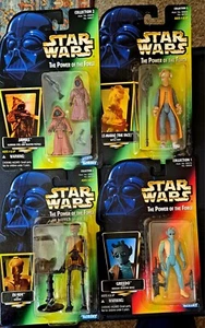 Star Wars Power Of The Force Greedo, Jawas, Yak Face, EV9D9, Green, Black Card - Picture 1 of 6