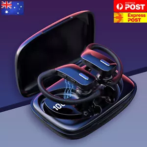 Sweatproof Wireless Bluetooth Earphones Headphones Sport Gym Earbuds with Mic Au - Picture 1 of 8